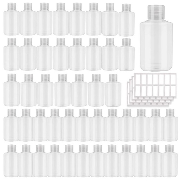 20 Pieces Clear Plastic Flip Top Travel Size Bottles Brand New - Picture 1 of 3